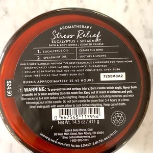 Bath & Body Works Accents - Bath & Body Stress Relief Candle Bath & Body Works Accents - Bath & Body Stress Relief Candle